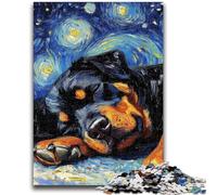 Jigsaw Puzzles for Adults Teenagers Jigsaws Puzzle Rottweiler Night Sky Decompressing Intellectual Educational Toy Suitable for Couples for And Age 14 26x38cm