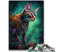 Jigsaw Puzzles for Adults Teenagers Jigsaws Puzzle Savannah Cat Sorcery Vibrant And Unique Design Relaxing & Challenging Puzzle Experience 50x75cm