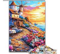 Jigsaw Puzzles for Adults Teenagers Jigsaws Puzzle Seaside Village,Help The Brain Exercise Addictive Toys to Cultivate Patience Artists Collection,Fine Art 38x26cm