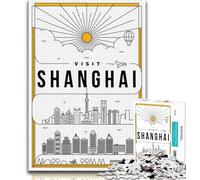Jigsaw Puzzles for Adults Teenagers Jigsaws Puzzle Shanghai China, Stress Reliever Difficult Challenge,Parent-child Interaction for Age 14 38x26cm
