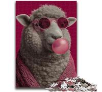 Jigsaw Puzzles for Adults Teenagers Jigsaws Puzzle Sheep Blowing Balloons Suitable for Ages 14 And Up Family Games Deal As Gifts for The Whole Family 50x75cm
