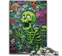 Jigsaw Puzzles for Adults Teenagers Jigsaws Puzzle Skeleton Art Stress Reliever Difficult Challenge with Matching Poster And Trivia Sheet 50x75cm