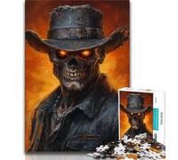 Jigsaw Puzzles for Adults Teenagers Jigsaws Puzzle Skeleton Cowboy,Educational Stress Relief Toy for Is Ideal As A Gift for The Whole Family (38x26cm)