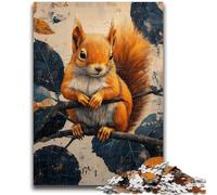 Jigsaw Puzzles for Adults Teenagers Jigsaws Puzzle Squirrel Stress Reliever Difficult Challenge with Matching Poster And Trivia Sheet 50x75cm