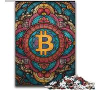 Jigsaw Puzzles for Adults Teenagers Jigsaws Puzzle Stained Glass Bitcoin,Educational Stress Relief Toy for Is Ideal As A Gift for The Whole Family 70X100cm