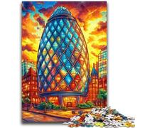 Jigsaw Puzzles for Adults Teenagers Jigsaws Puzzle Stained Glass Building for 14+ Unique Challenge Game Family Games Christmas Birthday Gifts 50x75cm