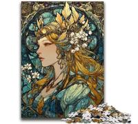 Jigsaw Puzzles for Adults Teenagers Jigsaws Puzzle Stained Glass Goddess Suitable for Ages 14 And Up Family Games Deal As Gifts for The Whole Family 50x75cm