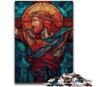 Jigsaw Puzzles for Adults Teenagers Jigsaws Puzzle Stained Glass Jesus Learning Educational Toys Family Games Enhance Love between Couples 26x38cm