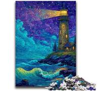 Jigsaw Puzzles for Adults Teenagers Jigsaws Puzzle Starry Sky Lighthouse Stress Reliever Difficult Challenge Deal As Gifts for The Whole Family 26x38cm