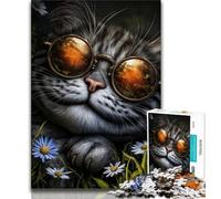 Jigsaw Puzzles for Adults Teenagers Jigsaws Puzzle Steampunk Cat,Educational Family Game Wall Decoration Unique Birthday And Xmas Gifts (75x50cm)