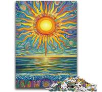 Jigsaw Puzzles for Adults Teenagers Jigsaws Puzzle Sun Rising over The Ocean for Educational Game Challenge Toy Unique Home Decor And Gifts 26x38cm