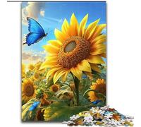 Jigsaw Puzzles for Adults Teenagers Jigsaws Puzzle Sunflower Butterfly,Educational Games Home Decoration Birthday Present,Gifts,Wall Art 38x26cm
