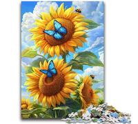 Jigsaw Puzzles for Adults Teenagers Jigsaws Puzzle Sunflower Butterfly for And from 14 Years And over Play Toys Because It Is Ideal As A Gift for The Whole Family 38x26cm