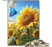 Jigsaw Puzzles for Adults Teenagers Jigsaws Puzzle Sunflower Butterfly,Help The Brain Exercise Addictive Toys to Cultivate Patience Artists Collection,Fine Art 38x52cm