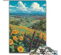 Jigsaw Puzzles for Adults Teenagers Jigsaws Puzzle Sunflower Field, Family Fun Games Is Ideal As A Gift for The Whole Family (Size 50x75cm)