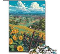 Jigsaw Puzzles for Adults Teenagers Jigsaws Puzzle Sunflower Field, Family Fun Games Is Ideal As A Gift for The Whole Family (Size 26x38cm)