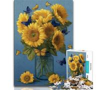 Jigsaw Puzzles for Adults Teenagers Jigsaws Puzzle Sunflowers in A Vase,Toys Educational Games Stress Relieving Enhance Love between Couples (75x50cm)