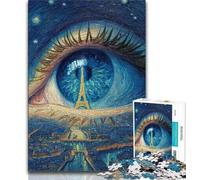 Jigsaw Puzzles for Adults Teenagers Jigsaws Puzzle The Eiffel Tower in The Eyes,Educational Family Game Wall Decoration Unique Birthday And Xmas Gifts (38x26cm)