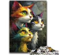 Jigsaw Puzzles for Adults Teenagers Jigsaws Puzzle Three Cats for And from 14 Years And over Play Toys Because It Is Ideal As A Gift for The Whole Family 50x75cm