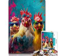 Jigsaw Puzzles for Adults Teenagers Jigsaws Puzzle Three Chickens,Educational Stress Relief Toy for Is Ideal As A Gift for The Whole Family (38x26cm)