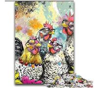 Jigsaw Puzzles for Adults Teenagers Jigsaws Puzzle Three Chickens Stress Reliever Difficult Challenge with Matching Poster And Trivia Sheet 70x100cm