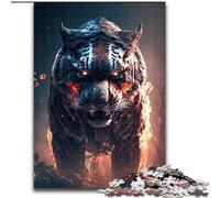 Jigsaw Puzzles for Adults Teenagers Jigsaws Puzzle Tiger in Fire, Fun Activity for Home, Rainy Days Toys, Birthday Gifts (Size 26x38cm)