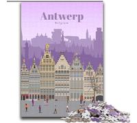Jigsaw Puzzles for Adults Teenagers Jigsaws Puzzle Travel to Antwerp Family Fun Games Gifts for Friends And Family for Age 14+ (38x52cm) 1000pcs