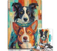 Jigsaw Puzzles for Adults Teenagers Jigsaws Puzzle Two Dogs,Toys Educational Games Stress Relieving Enhance Love between Couples (38x26cm)