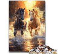 Jigsaw Puzzles for Adults Teenagers Jigsaws Puzzle Two Horses Challenging Game for The Whole for Women, Gifts for Men 50x75cm