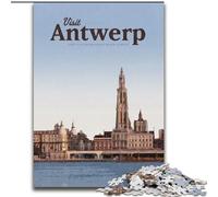 Jigsaw Puzzles for Adults Teenagers Jigsaws Puzzle Visit Antwerp Challenging Game And Family Play with Fully Interlocking Randomly Shaped Pieces (50x75cm) 1000pcs