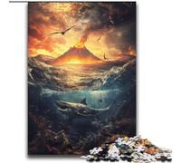 Jigsaw Puzzles for Adults Teenagers Jigsaws Puzzle Volcanoes at Sea,Toys Educational Games Stress Relieving Enhance Love between Couples 70X100cm