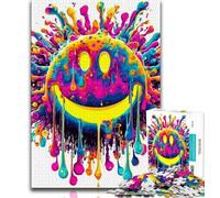 Jigsaw Puzzles for Adults Teenagers Jigsaws Puzzle Watercolor Smile Logo,Educational Games Home Decoration Birthday Present,Gifts,Wall Art (38x26cm)