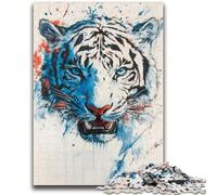 Jigsaw Puzzles for Adults Teenagers Jigsaws Puzzle Watercolor Tiger for And from 14 Years And over Play Toys Because It Is Ideal As A Gift for The Whole Family 38x26cm