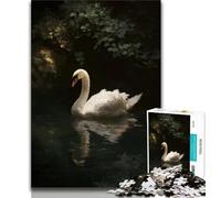 Jigsaw Puzzles for Adults Teenagers Jigsaws Puzzle White Swan,Educational Family Game Wall Decoration Unique Birthday And Xmas Gifts (38x26cm)