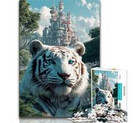 Jigsaw Puzzles for Adults Teenagers Jigsaws Puzzle White Tiger,Educational Games Home Decoration Birthday Present,Gifts,Wall Art (75x50cm)