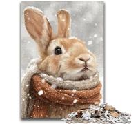 Jigsaw Puzzles for Adults Teenagers Jigsaws Puzzle Winter Rabbit Suitable for People Aged 14 And Above Educational Game Challenge Toy Gift For Birthdays 50x75cm