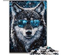 Jigsaw Puzzles for Adults Teenagers Jigsaws Puzzle Wolf in The Snow, Stress Relief with Fully Interlocking Randomly Shaped Pieces for And 14 Years Old 26x38cm