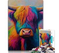 Jigsaw Puzzles for Adults Teenagers Jigsaws Puzzle Yak Oil Painting,Educational Games Home Decoration Birthday Present,Gifts,Wall Art (75x50cm)