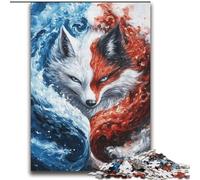 Jigsaw Puzzles for Adults Teenagers Jigsaws Puzzle Yin Yang Fox Stress Reliever Difficult Challenge with Matching Poster And Trivia Sheet 70x100cm