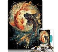 Jigsaw Puzzles for Adults Teenagers Jigsaws Puzzle Yin Yang Koi, Train Your Brain And Hands,Unique Birthday And Gifts for Age 14 Years Up 38x26cm