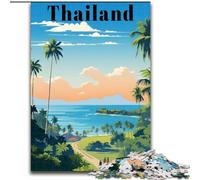 Jigsaw Puzzles for Adults Thailand Travel Poster, for Ages 14 And over Each Piece Is Unique - Fun And Challenging Game for The Whole Family Good Gift 26x38cm