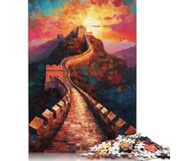 Jigsaw Puzzles for Adults The Great Wall of China 500 Pieces Jigsaw Puzzles Wooden Creative Jigsaw Puzzle for Adults Family Educational Game for Adult & Teenagers 500pcs (52x38cm)