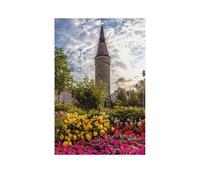 Jigsaw Puzzles for Adults,The Leaning Tower of Kitzingen,1000 Pieces Wooden Jigsaw Puzzle for Adults and Kids Educational Puzzle Decorations Gift(50x70cm)-BA66