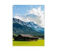 Jigsaw Puzzles for Adults，The Zugspitze mountain seen from Grainau/Garmisch-Partenkirchen，1000 Pieces Paper Jigsaw Puzzle for Adults and Kids Educational Puzzle Decorations Gift（38x26cm）-I94