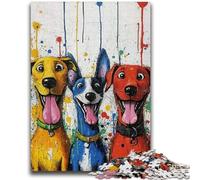 Jigsaw Puzzles for Adults Three Happy Dogs Help The Brain Exercise Addictive Toys to Cultivate Patience Suitable for Couples 50x75cm
