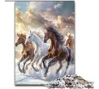 Jigsaw Puzzles for Adults Three Horses Running Help The Brain Exercise Addictive Toys to Cultivate Patience Gift For Birthdays 26x38cm