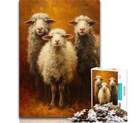 Jigsaw Puzzles for Adults Three Sheep Teenager Jigsaw,Stress Reliever Staycation Kill Time Parent-child Interaction (size 75x50cm)