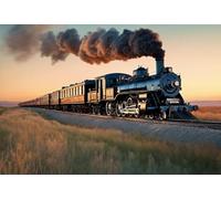 Jigsaw Puzzles for Adults - Train Landscape - Train Engine Steam Rails Tracks Sky - Unique Suitable for Teenagers and Adults Challenging Puzzle Perfect for Game Nights_1000pcs