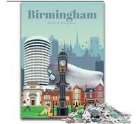 Jigsaw Puzzles for Adults Travel to Birmingham for 14+ Unique Challenge Game Family Games Christmas Birthday Gifts (26x38cm) 1000pcs