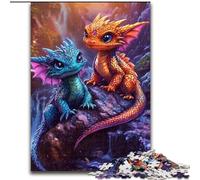 Jigsaw Puzzles for Adults Two Baby Dragons Help The Brain Exercise Addictive Toys to Cultivate Patience Gift For Birthdays 26x38cm